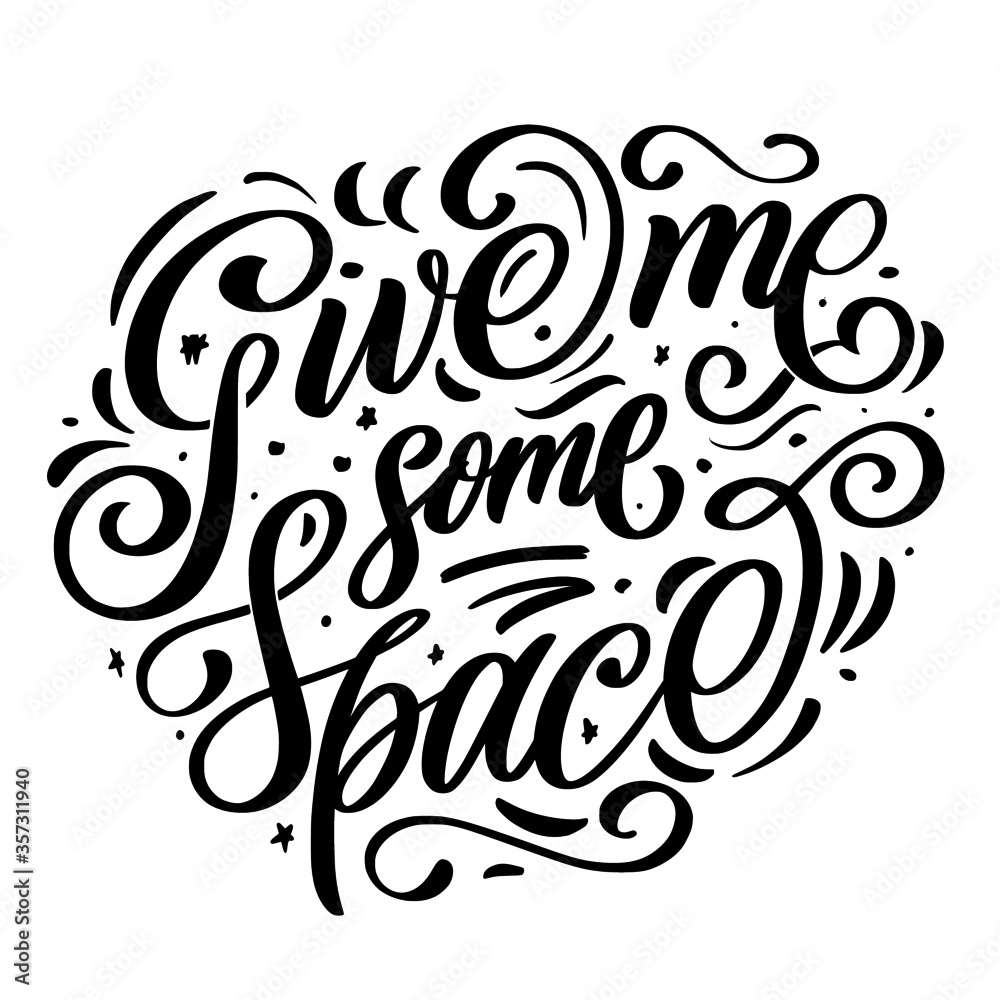Give me some space vector calligraphy cosmic quote