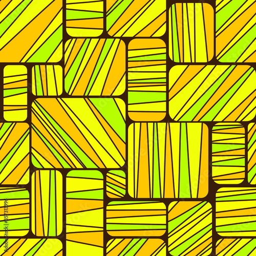 Seamless yellow abstract vector pattern. different squares background
