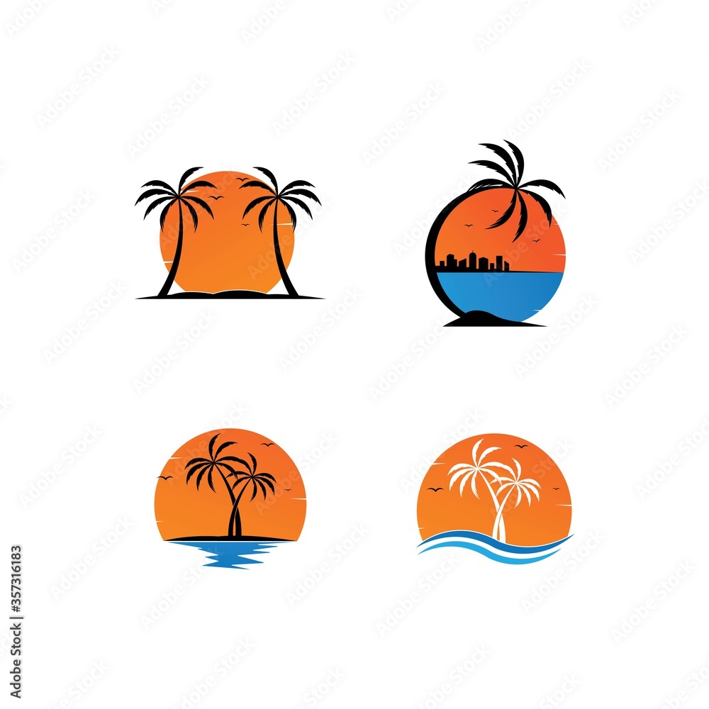 Fototapeta premium sunset logo icon vector