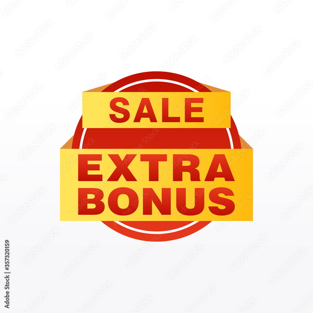 Vector Illustration Red Extra Bonus Label. Modern Web Banner Element Vector Illustration Red Extra Bonus Label. Modern Web Banner Element