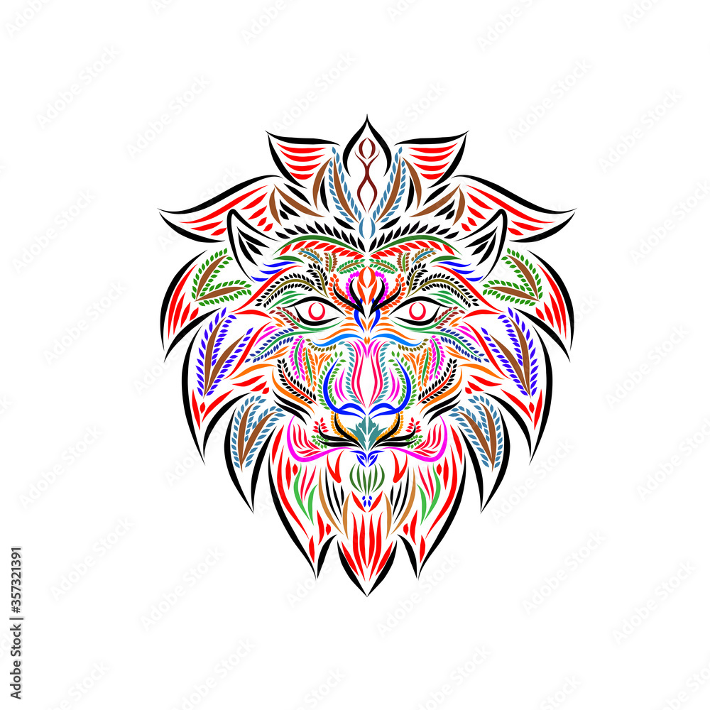 Fototapeta premium Wild lion of predator illustration vector, modern and stylist
