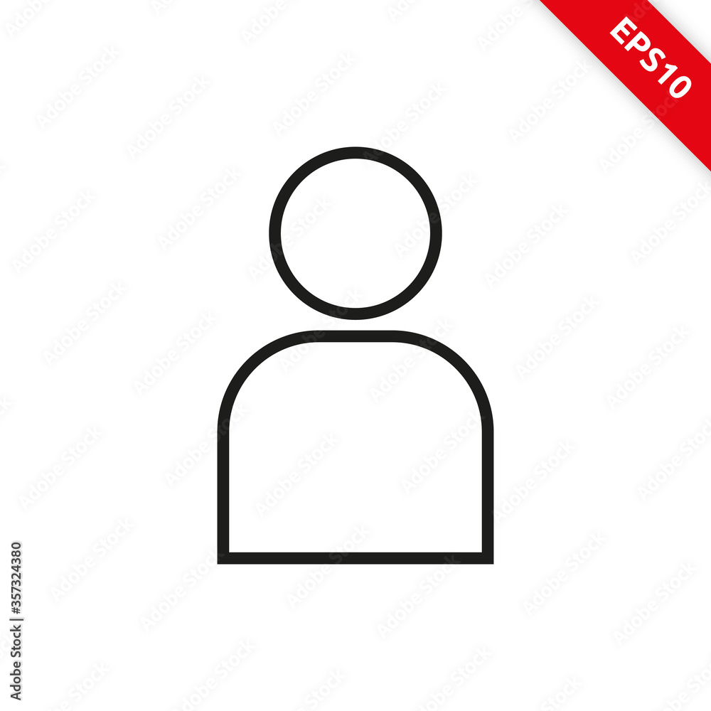 Vector illustration of a single user or avatar in line icon style. Vector illustration of a single user or avatar in line icon style.
