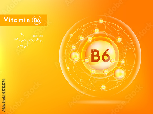 Vitamin B6 and collagen pink. Dietary supplement and healthy lifestyle. illustration vector EPS10.