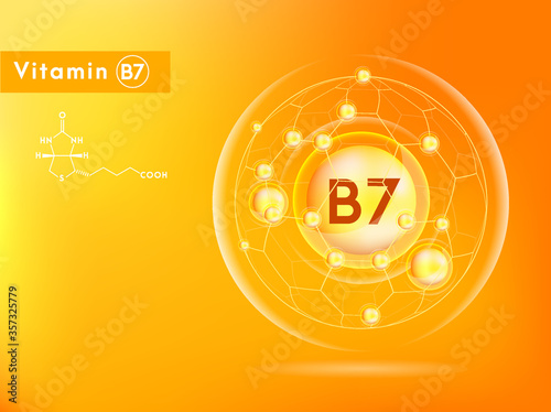 Vitamin B7 and collagen pink. Dietary supplement and healthy lifestyle. illustration vector EPS10.