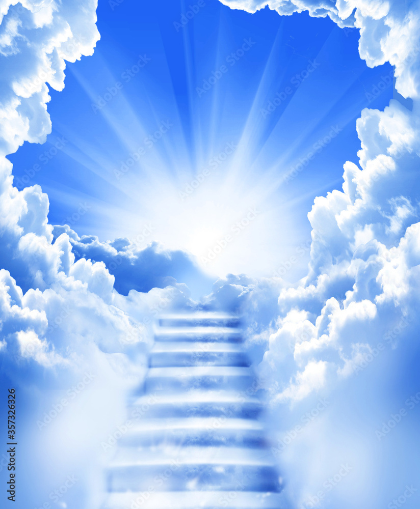 stairs sky cloud stairs in sky bright light from heaven beautiful light