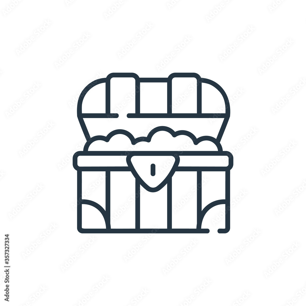 treasure chest vector icon. treasure chest editable stroke. treasure