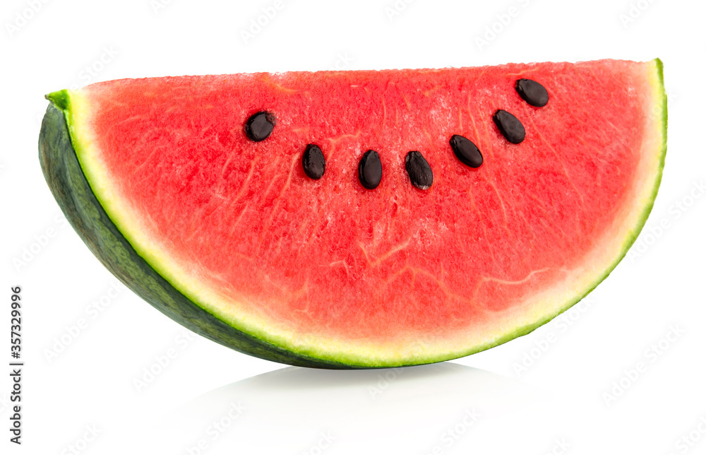 Sliced of watermelon isolated on white background