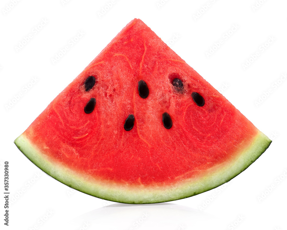 Sliced of watermelon isolated on white background