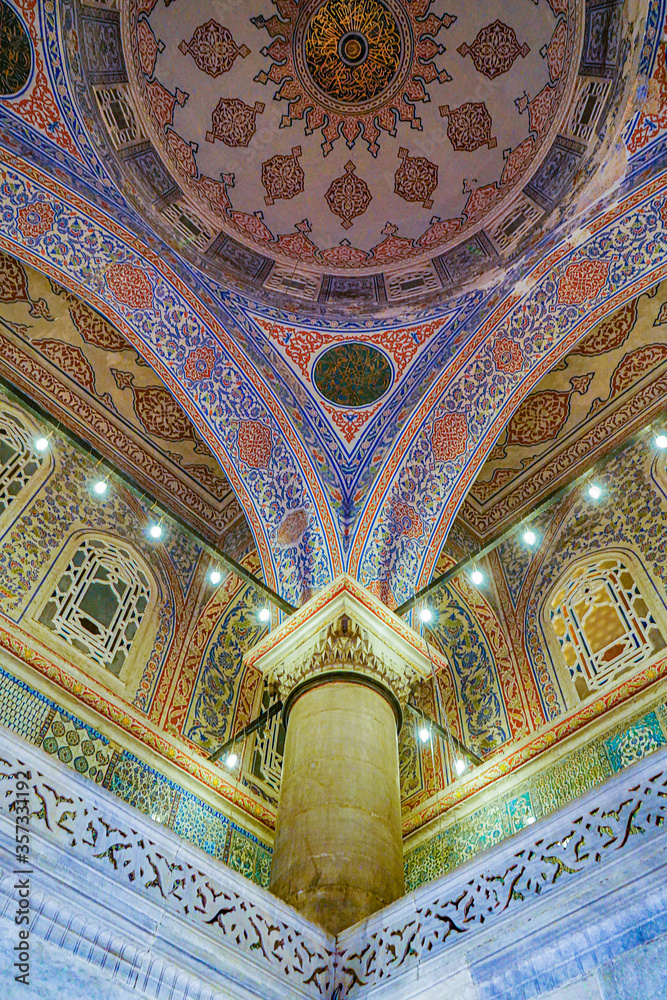 interior of the mosque in istanbul turkey