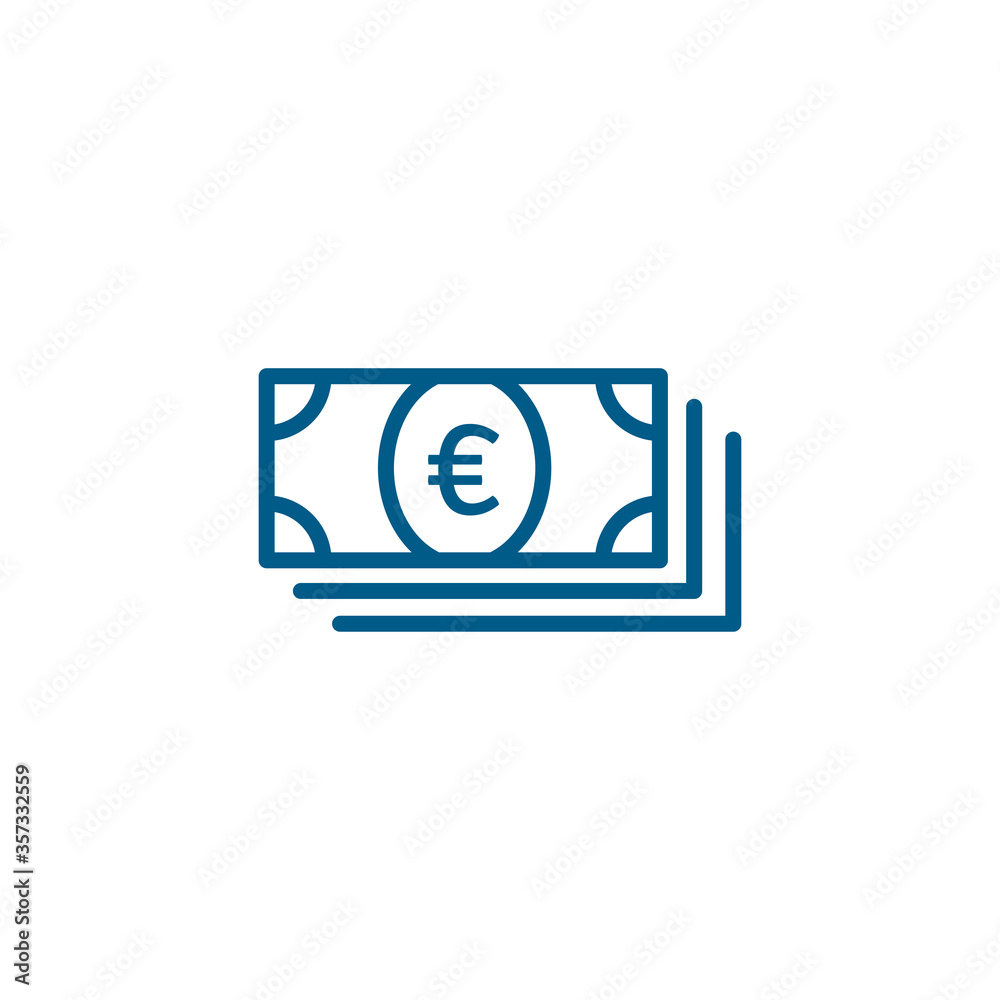 Money Line Blue Icon On White Background. Blue Flat Style Vector Illustration. Money Line Blue Icon On White Background. Blue Flat Style Vector Illustration.