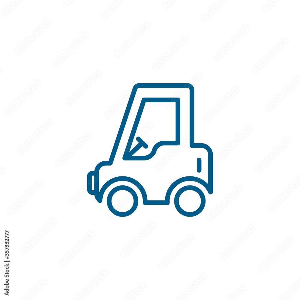 Nano Car Line Blue Icon On White Background. Blue Flat Style Vector Illustration.
