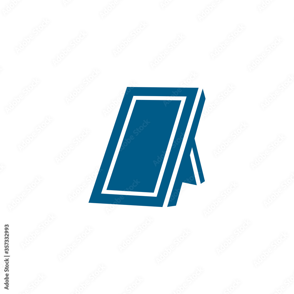 Photo Frame Blue Icon On White Background. Blue Flat Style Vector Illustration. Photo Frame Blue Icon On White Background. Blue Flat Style Vector Illustration.