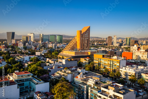 Panoramic View of sunrise in Polanco, Mexico City