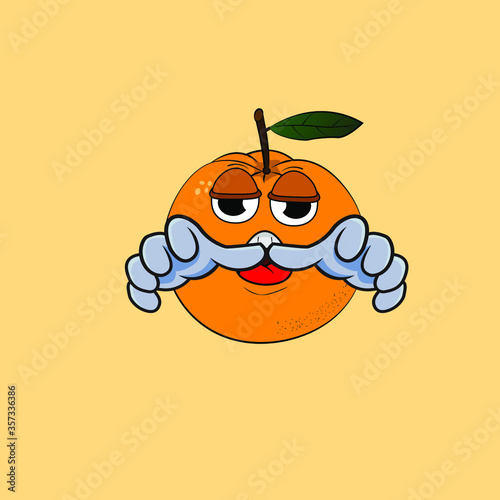 orange fruit mascot for icon or advertising