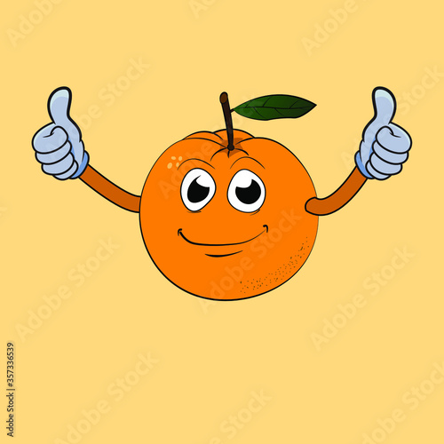 orange fruit mascot for icon or advertising