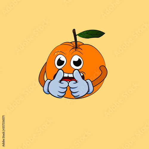 orange fruit mascot for icon or advertising