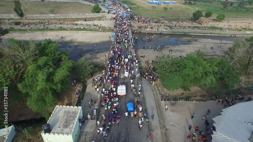 Binacional Dajabon market in border area between Dominican Republic and Haiti photo