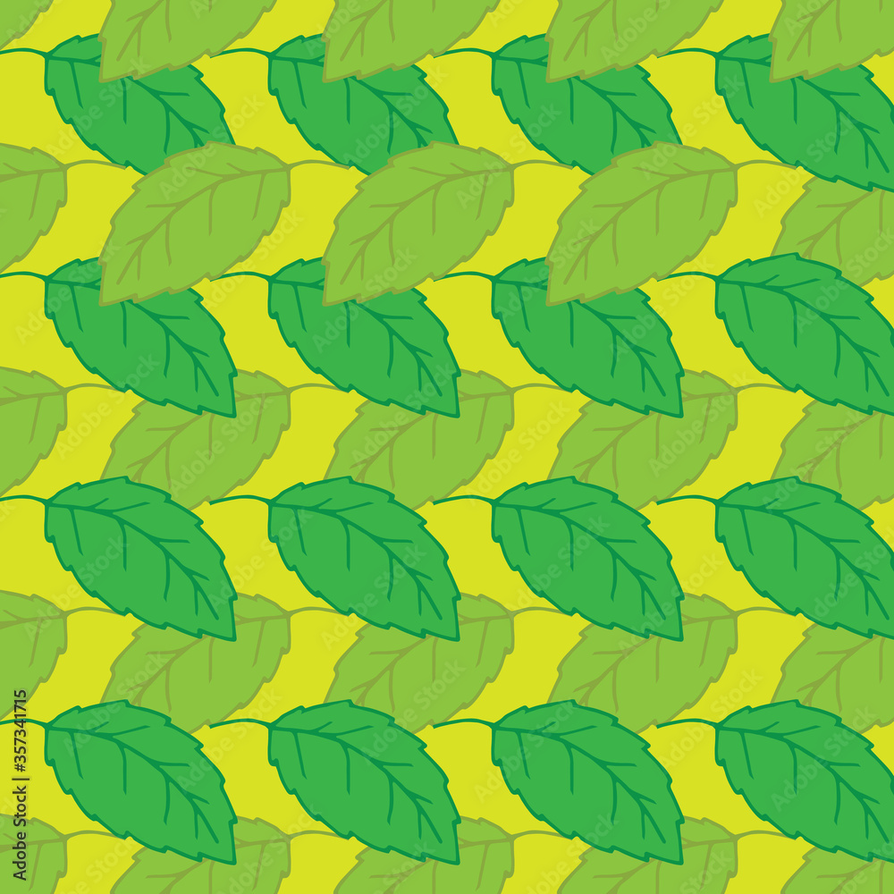 Vector seamless pattern with leaf. Hand drawn vector illustration on yellow background. Design for greeting cards, scrapbooking, textile, wrapping paper, wallpaper, invitations, prints etc. Vector seamless pattern with leaf. Hand drawn vector illustration on yellow background. Design for greeting cards, scrapbooking, textile, wrapping paper, wallpaper, invitations, prints etc.