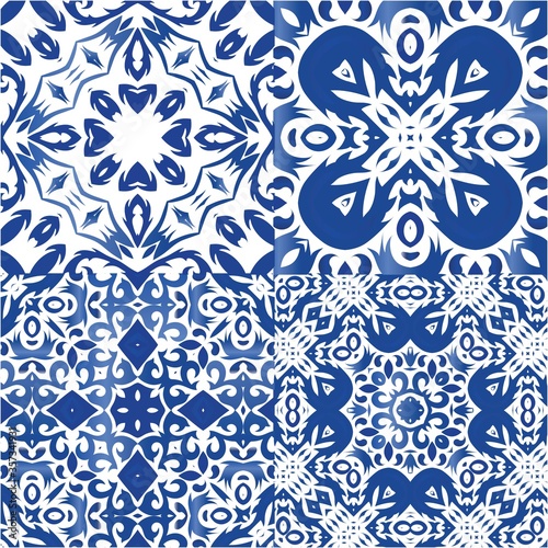 Portuguese ornamental azulejo ceramic.