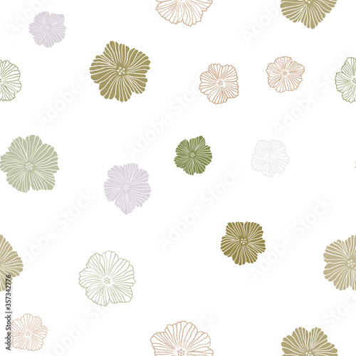 Light Blue, Yellow vector seamless natural backdrop with flowers.