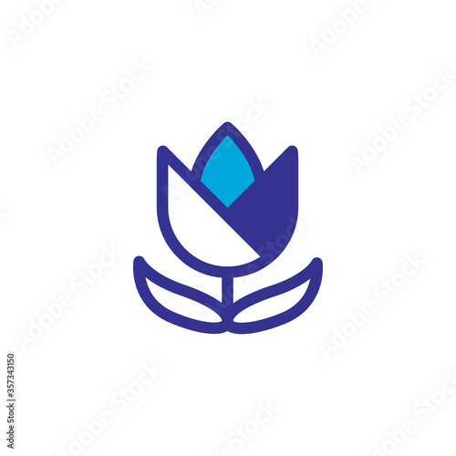 flower icon color style design