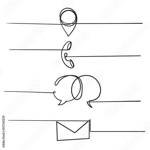 hand drawn Contact us symbols for Social Media network icon doodle vector