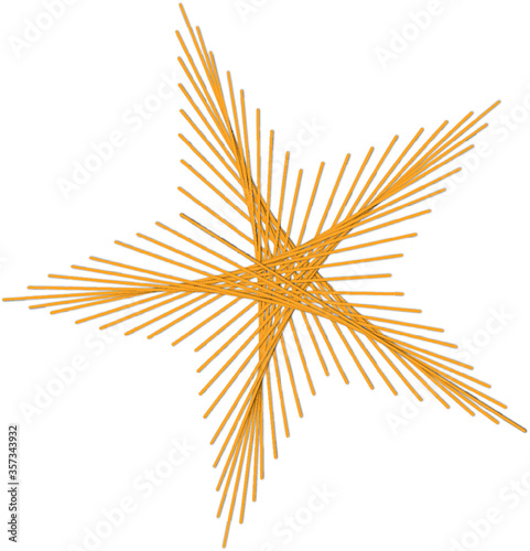 golden star  vector drawing with lines