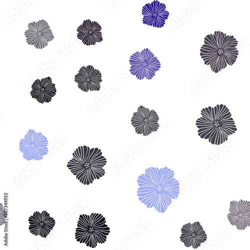 Dark Pink, Blue vector seamless elegant template with flowers.