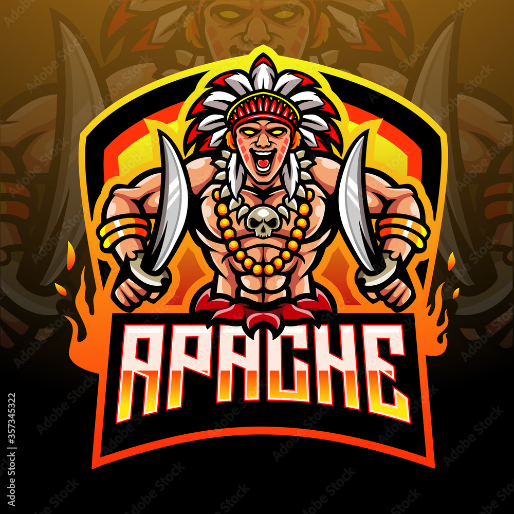 Tribal chief esport logo mascot design