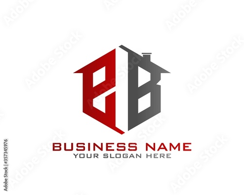 Initial E B abstract logo template vector