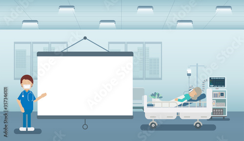 Medical service with blank screen
