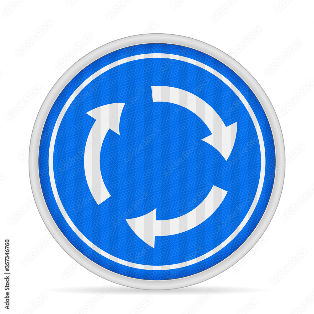 Roundabout road sign Roundabout road sign