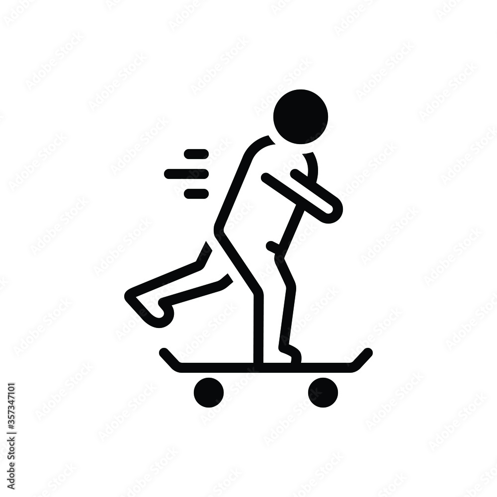Black solid icon for skateboard Black solid icon for skateboard