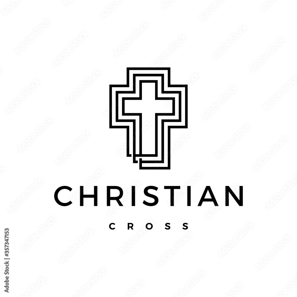 christian cross logo vector icon illustration christian cross logo vector icon illustration