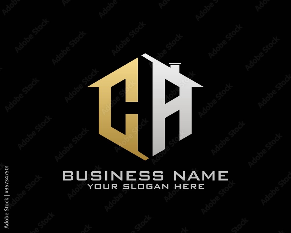 Fototapeta premium Initial C A abstract logo template vector