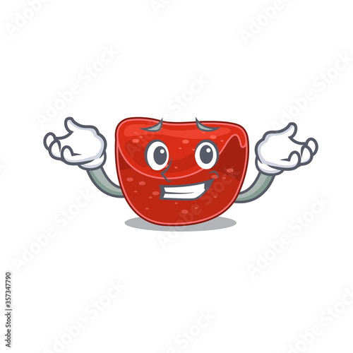 A cute picture of grinning meatloaf caricature character