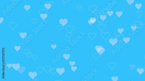 Love Particles Background in Cyan
