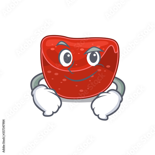 A cute arrogant caricature design of meatloaf having confident gesture