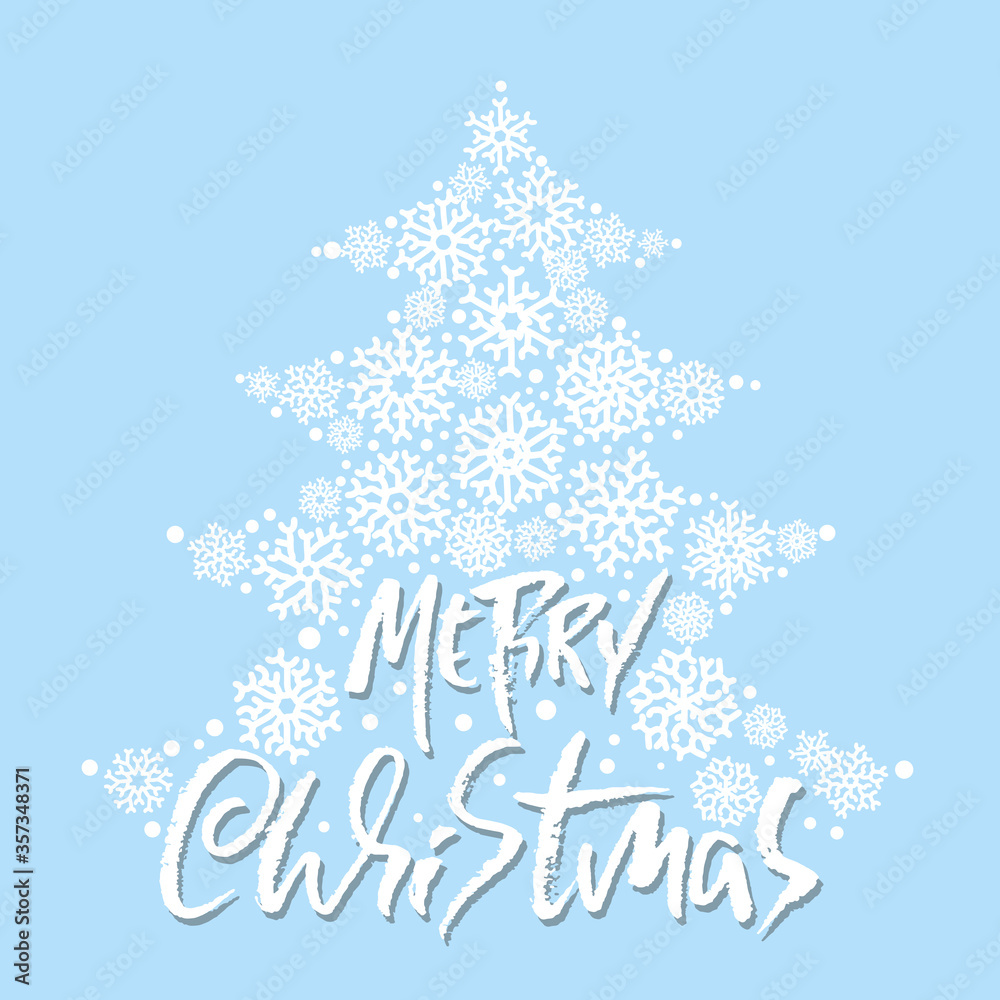 Hand drawn phrase Merry Christmas and Happy New Year. Modern dry brush lettering design. Vector typography vector illustration with snowflakes. Hand drawn phrase Merry Christmas and Happy New Year. Modern dry brush lettering design. Vector typography vector illustration with snowflakes.