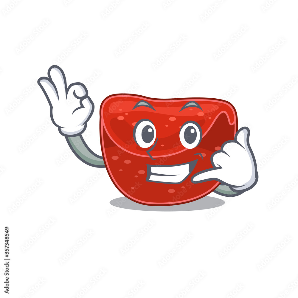 Caricature design of meatloaf showing call me funny gesture Caricature design of meatloaf showing call me funny gesture