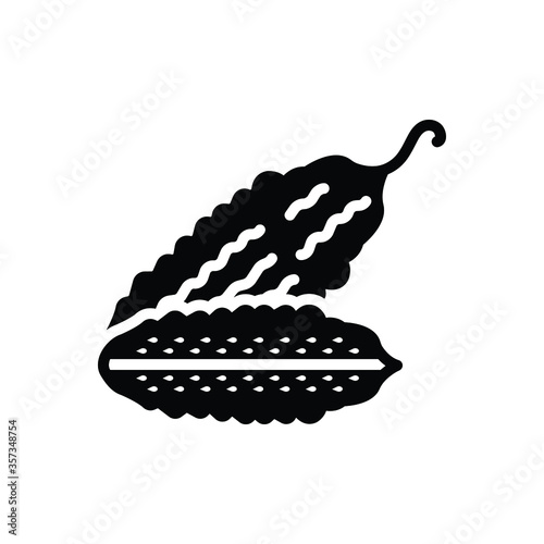 Black solid icon for bitter gourd
