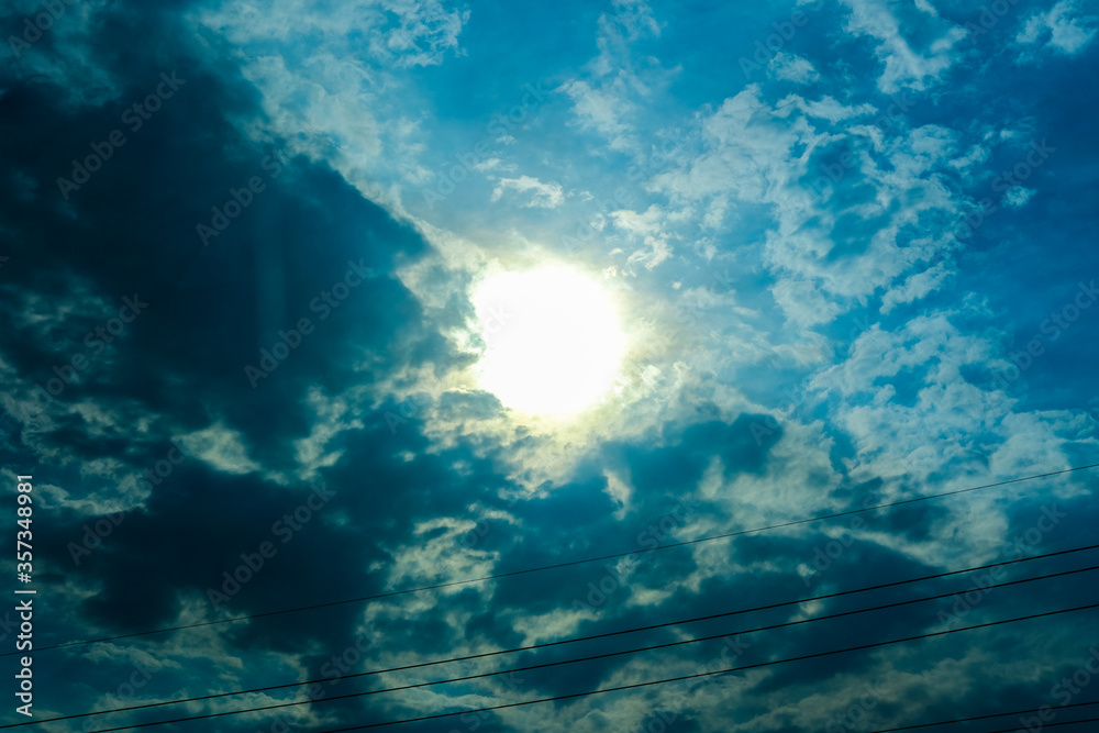 Fototapeta premium sun and sky with clouds