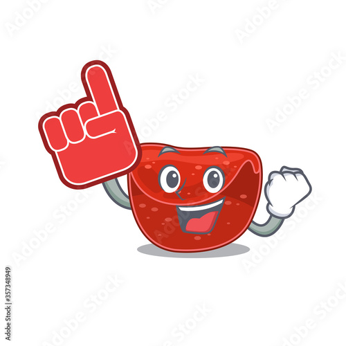 Meatloaf in cartoon drawing character design with Foam finge