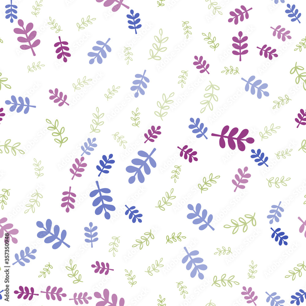 Dark Multicolor vector seamless doodle texture with leaves, branches.