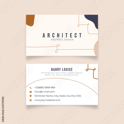 Minimalist abstract, outline architecture business card eps 10
