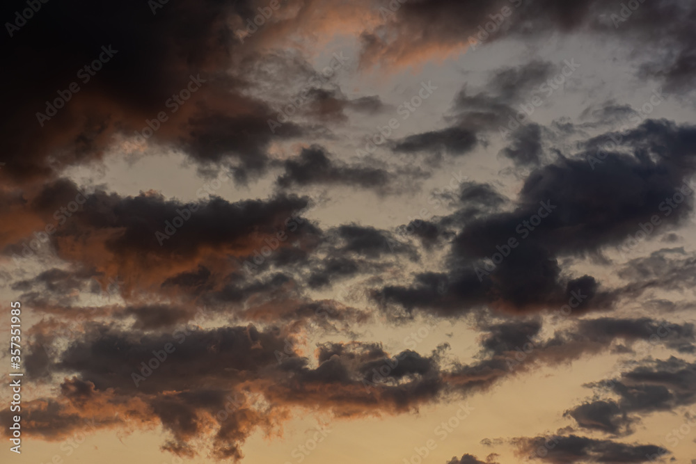 Amazing Sunset And Dark Clouds. Amazing Sunset And Dark Clouds.