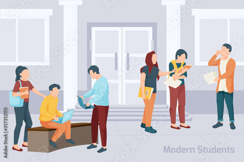 Students Flat Composition