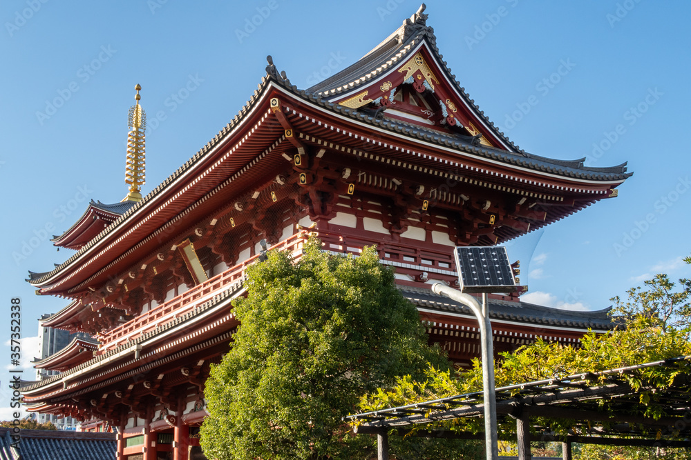 Richly decorated famous Senso-ji Temple in Tokyo, Japan. Richly decorated famous Senso-ji Temple in Tokyo, Japan.