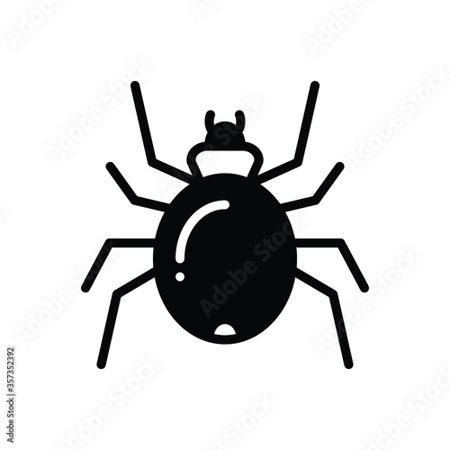 Black solid icon for spider