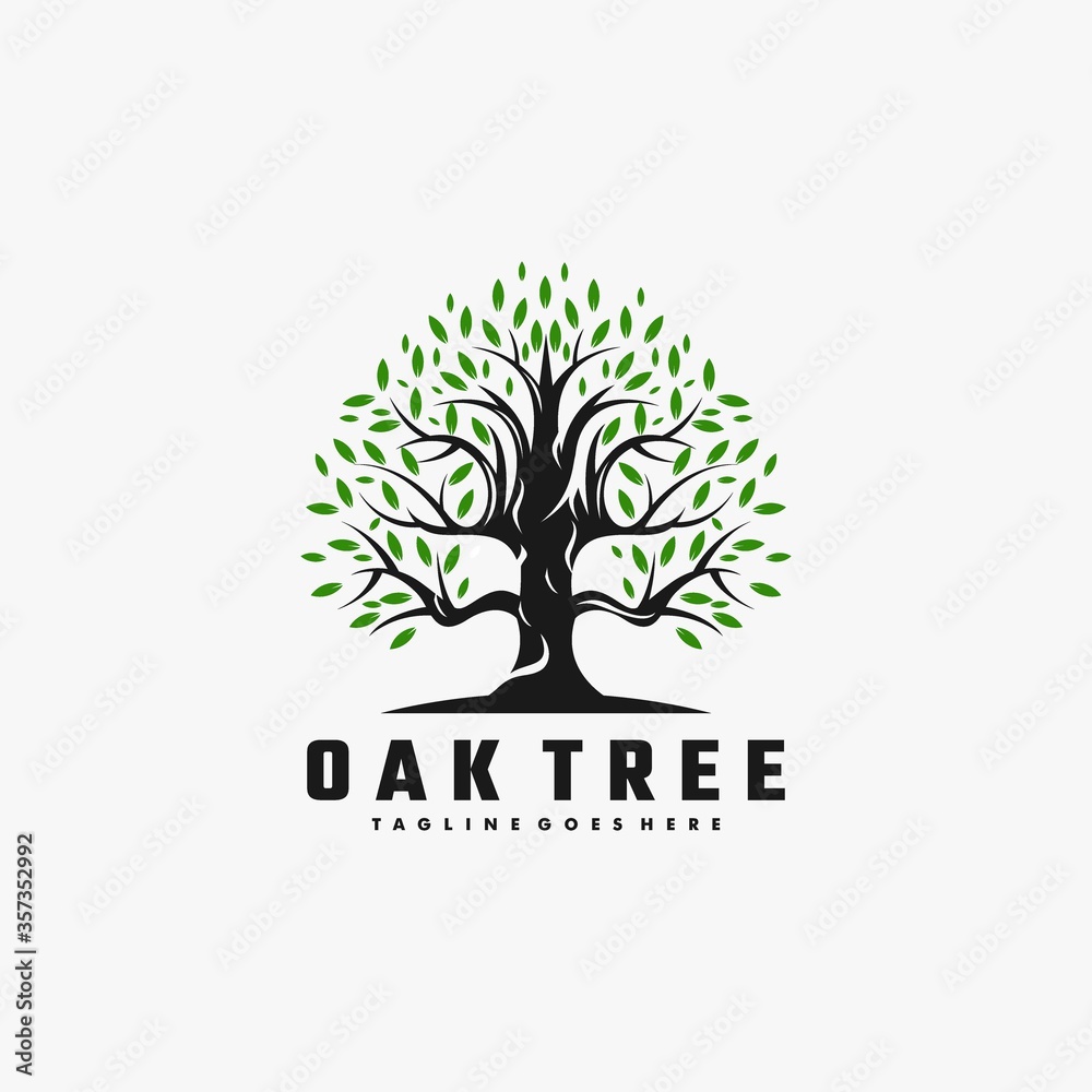 Obraz premium Vector Logo Illustration Tree Color Style.